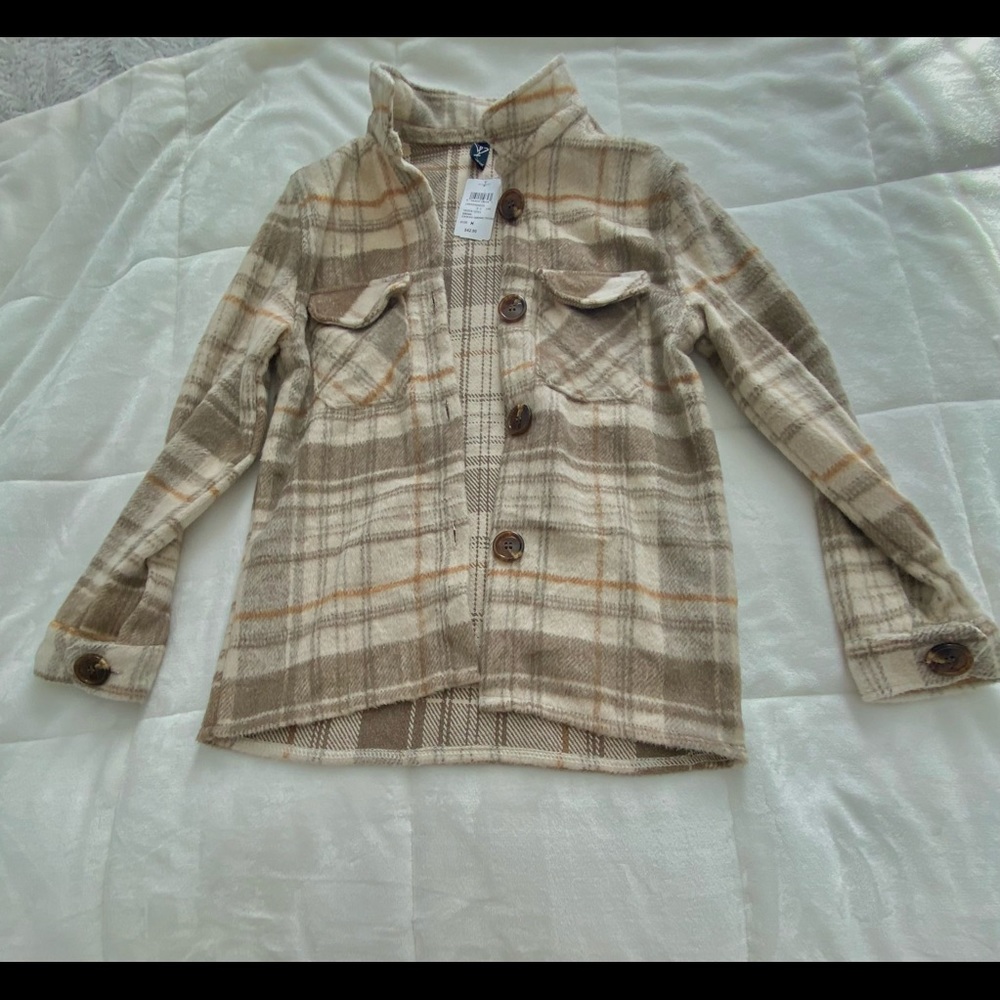 plaid button up jacket from windsor